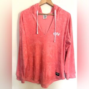 PINK Victoria's Secret‎ Hoddy Terrie Women's Coral Sweatshirt Sz Small